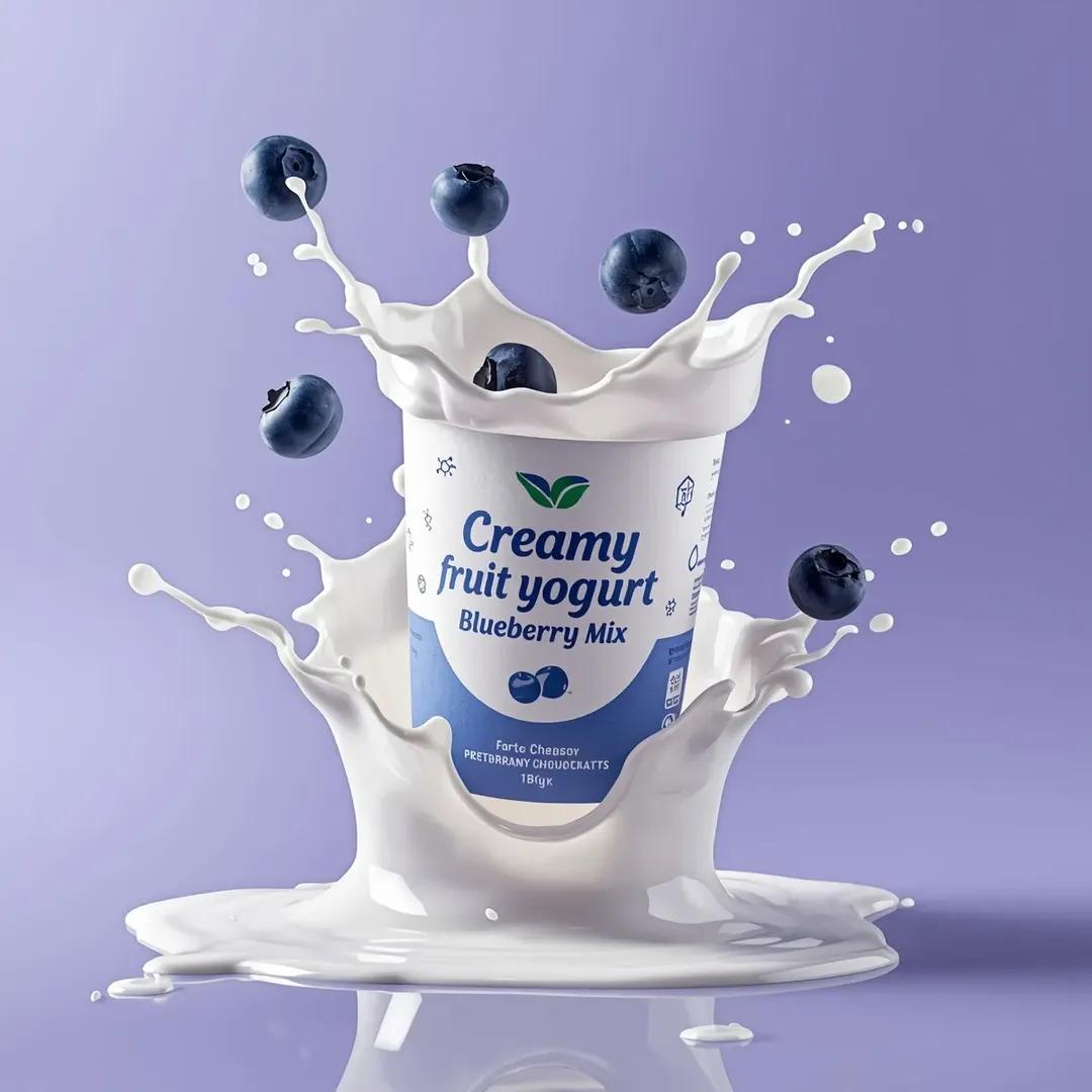 E-commerce Main Image - High-End Commercial Yogurt Product Photography Prompt