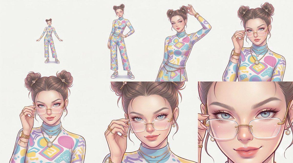 Comic / Storyboard - Reference Character Posing Grid Study Prompt