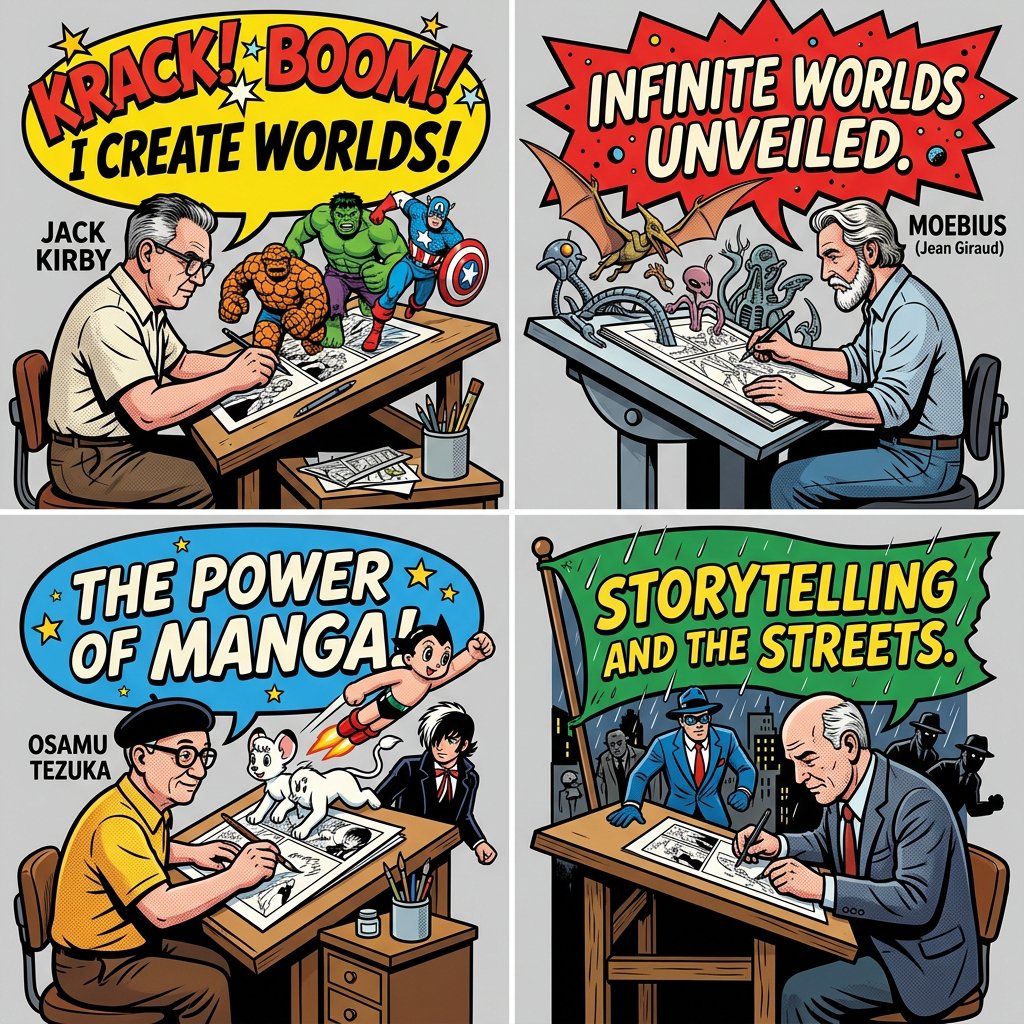 Comic / Storyboard - Pop-Art Comic Artist Diorama Prompt for Nano Banana Pro