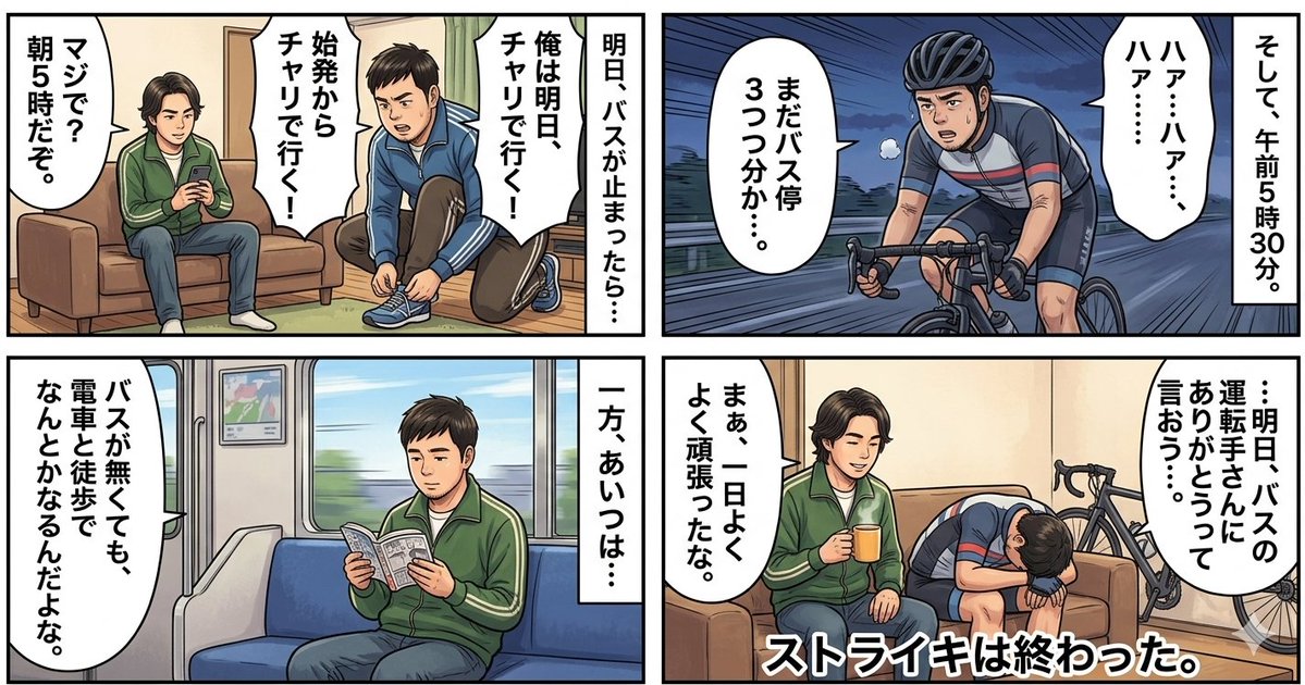 Comic / Storyboard - Four-Panel Manga Generation: If the Bus Stops Tomorrow