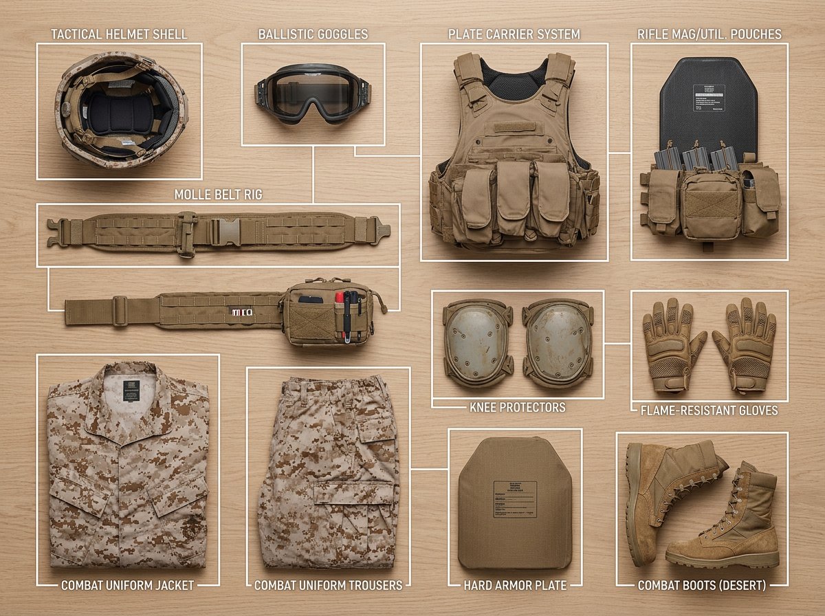 Product Marketing - Knolling Style Flat-Lay Prompt with Labeled Disassembled Parts
