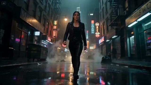 Rain-Soaked NYC Street Fight Cinematic Video Prompt
