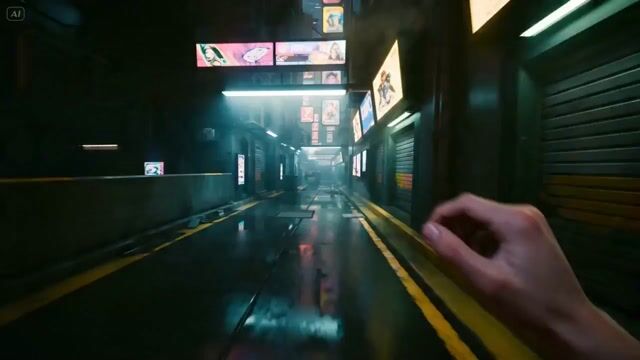 Hyper-realistic Cyberpunk POV Action Sequence