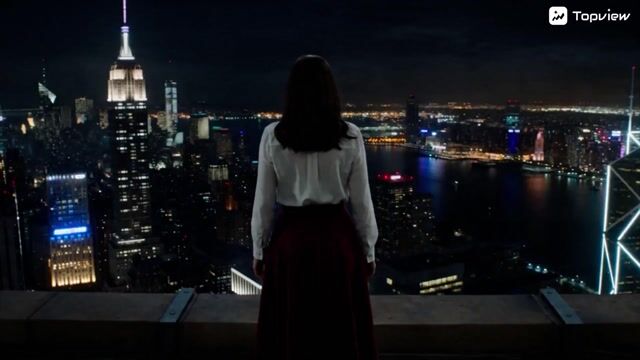 Woman Falling from Rooftop into Surreal Dreamscape