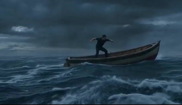 Man vs. Sea Monster in a Violent Storm