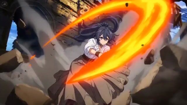 High-Speed Female Swordswoman Battle Animation